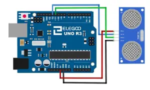 Połączenie modułu HC-SR04 z Arduino Uno R3. Czujnik ultradźwiękowy HC-SR04 mierzy odległość.