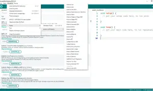 Wybór płytki Arduino Uno w Arduino IDE 2.0.4.