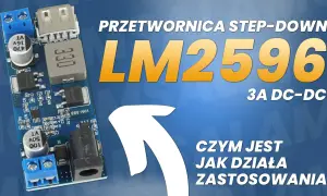 Schemat przetwornicy step-down LM2596 z portem USB i złączem DC.