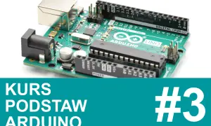 Zielona płytka drukowana Arduino Uno z wyprowadzeniami i portami. Kurs podstaw Arduino #3.