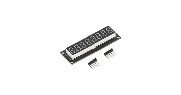 Wyświetlacz 7-segmentowy z modułem tm1637, idealny do projektów DIY. Pokazuje cyfry 8.8.8.8.